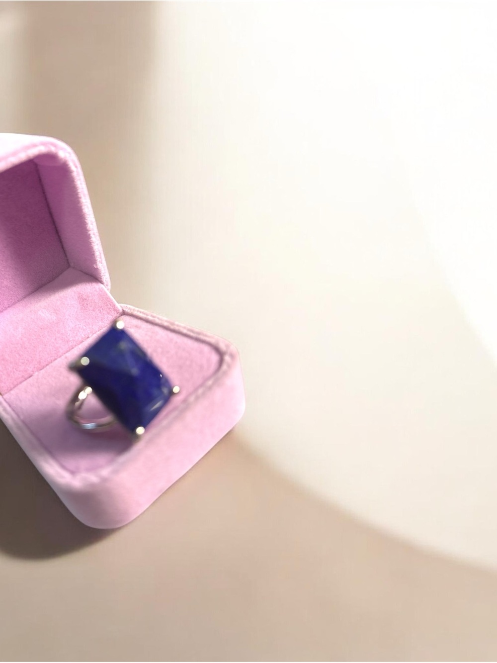 Lapis-Blue Gemstone Ring in Silver Setting
